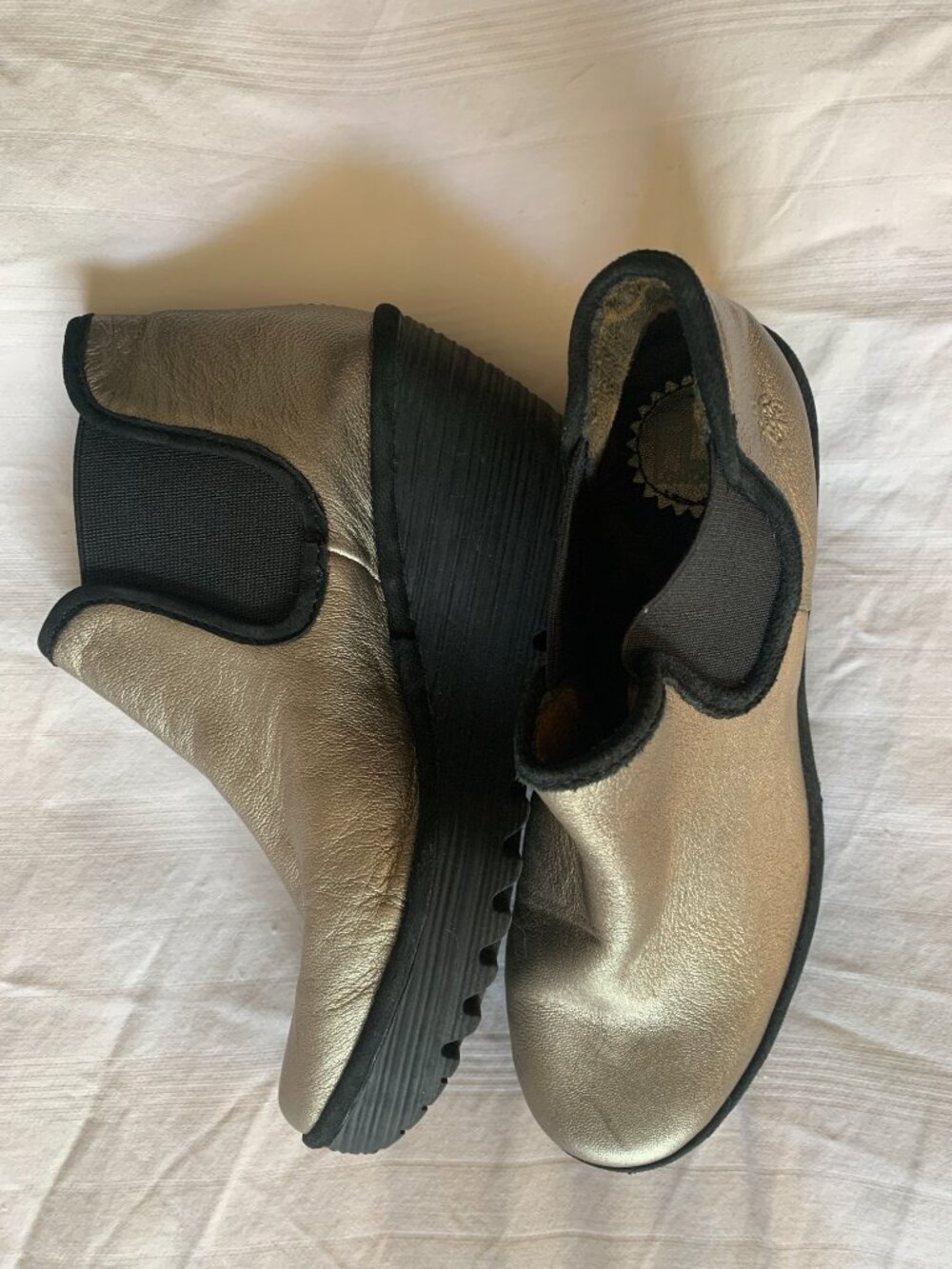 Fly London Ankle Boots - Gold, Size 39